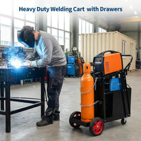 Garvee Welding Cart with Drawers Heavy Duty Carbon Steel for Mig Tig Welder and Plasma Cutter 220 Lb Black