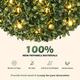 Garvee Set of 4 Pre-Lit Artificial Boxwood Topiary Ball Trees, 27 in - UV Resistant Faux Shrubs - 8 LED Light Modes, Remote & Timer, Battery Operated - Indoor/Outdoor Porch Decor - Deep Antique Red Copper
