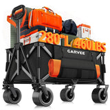 Garvee Heavy Duty Collapsible Garden Utility Wagon Cart – 300L Capacity, 460lbs Load, All-Terrain Wheels, Drink Holders, Storage Cover, Elastic Rope, Side Pocket – Perfect for Shopping, Camping, Festivals – garden cart - Blue