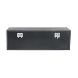 Garvee Heavy Duty Underbody Truck Tool Box – Black Steel, T-Handle Lock Fastener, Weather-Resistant Storage Chest for Pickup Truck Bed, Trailer, RV – Smooth Surface, Black Base Silver Flower Spray Plastic, L48 x W16 x H13 inches, Underbody tool box