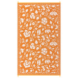 Garvee Waterproof Reversible Outdoor Rug - UV Resistant Plastic Straw Patio Mat - collapsible, Washable, Lightweight, Perfect for RV, Camping, Beach, Balcony, Deck, Picnic - Orange/White, Size: 10x14ft (300x427cm)