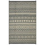 Garvee Reversible Waterproof Outdoor Rug – Modern Geometric Plastic Straw Patio Carpet, UV Resistant, Easy Clean – 5x8ft, Black Coffee – United States - Boho-Black And Coffee