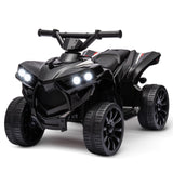 Garvee 6V Electric Kids ATV Quad Ride-On Toy – Battery Powered 4-Wheeler with 1.8 MPH Max Speed, LED Lights, Music, Foot Pedal, Wear-Resistant Wheels, for Toddlers, Black