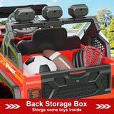 Garvee 24V 4WD Electric Ride-On Truck for Kids – 6 EVA Wheels – Parental Remote Control – Adjustable 3 Speeds – Gentle Start – Battery Display – Wireless Audio Music – Durable All-Terrain Off-Road Vehicle Style – Leather Seat – Ages 3+ – Red - Red