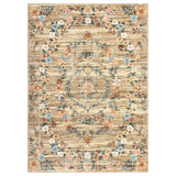 Garvee Washable Area Rug - High-Density 1160GSM Faux Wool - Non-Slip, Mark Resistant, Collapsible, Modern Floral Print, Soft Low Pile Carpet - 8x10ft, Brown, USA - Black