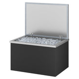 Garvee Drop-In 40 QT Ice Chest Cooler Bin for Outdoor Kitchen Bar - 304 Stainless Steel w/ Lid - Drain Pipe & Plug - Easy-Clean, Dustproof - 14 x 12 x 18.5 in - Stainless Steel Color