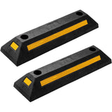 Garvee Heavy-Duty Rubber Wheel Chock Stop - Garage Parking Bumper for Car & Truck - Anti-Rollback Tire Stopper for Asphalt/Concrete - Weather-Resistant - Black