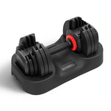 Garvee Fast Adjustment 56LB Adjustable Dumbbell Set - 5-in-1 Free Weights for Strength Training - Compact Space-Saving Home Gym Equipment with Anti-Slip Handle - For Men & Women - Red and Black