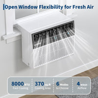 Garvee 8000 BTU U-Shaped Window Air Conditioner with Ultra Quiet Operation & Energy Efficient Cooling, 3-in-1 Modes, Easy Installation, for Home Bedroom Office