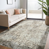 Garvee Ultra Large Washable Area Rug 9x12ft – Modern Abstract Low Pile Carpet, Soft, Non-Shedding, mark Resistant, Anti-Slip for Living Room, Bedroom, Dining Room – Distressed Farmhouse Decor – Color: Camel, USA Specs