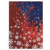 Garvee Christmas Area Rug in Red/Blue Snowflake Design - Washable, Low Pile, Non-Slip, Mark Resistant Carpet - Modern Accent for Living Room, Bedroom, Kitchen - 8x10ft - USA - Red/Blue