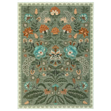 Garvee Sage Green Area Rug - Washable Boho Floral Carpet for Living Room, Bedroom, Nursery, Office - Non-Slip Low Pile, Soft Collapsible Vintage Farmhouse Mat, Non-Shedding, 10x13ft (305x396cm), USA - Blue-Green