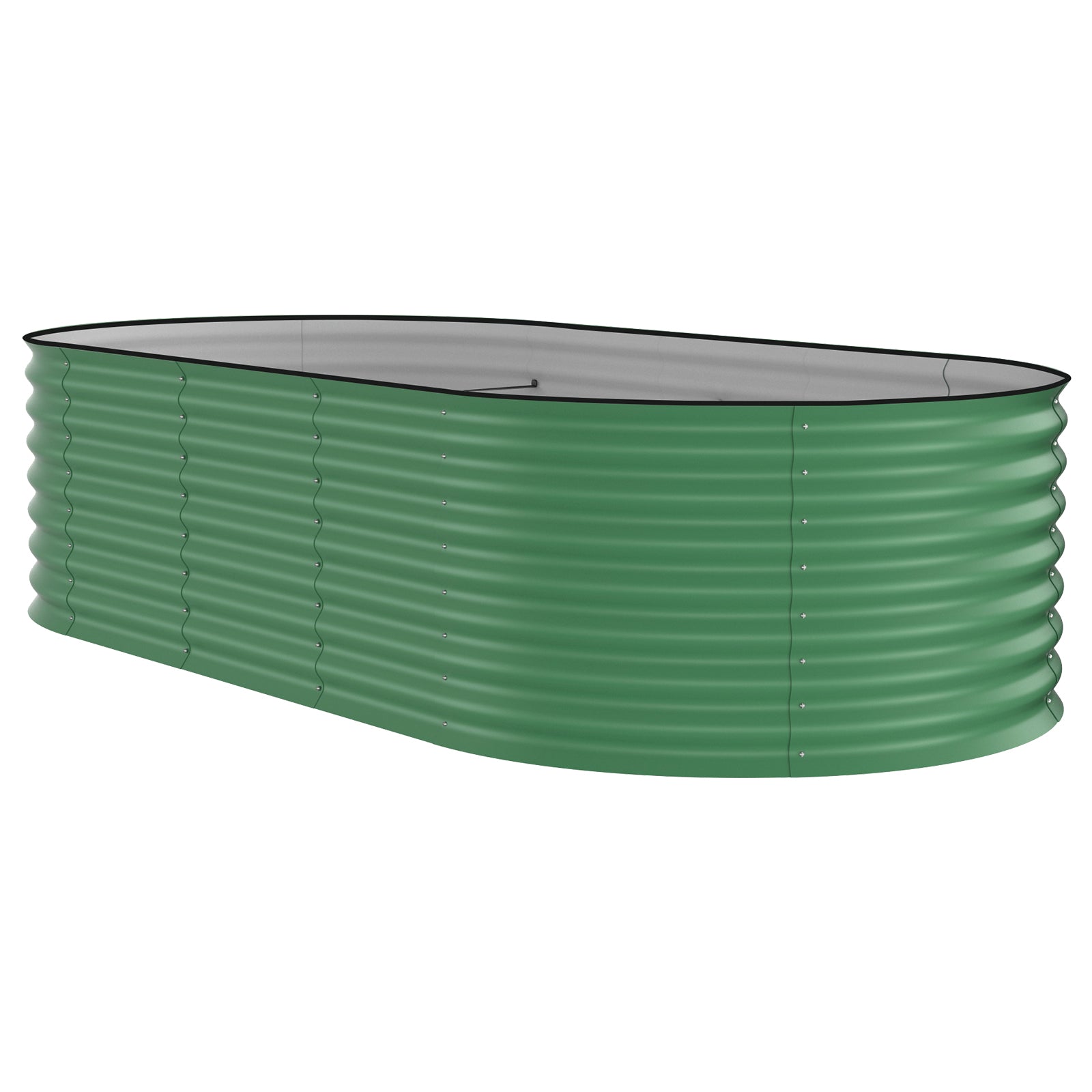 Garvee 8x4x2 ft Galvanized Raised Garden Bed Metal Planter Box for Vegetables Flowers Herbs Green