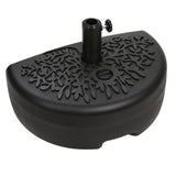 Garvee Durable Half-Round Patio Parasol Base – 38mm Diameter – Water or Sand Fillable – Built-in Handle for Easy Movement – Outdoor Umbrella Stand for Garden, Café, Pool, Beach, Park – Color: Black