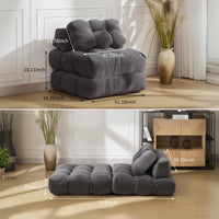 Garvee Folding Sofa Bed Convertible Sleeper Chair with Pillow Dark Gray Single - Foldable Mattress for Living Room Bedroom