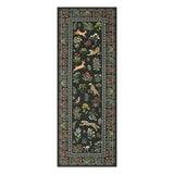 Garvee Washable Runner Rug - Modern Botanical & Animal Print - Soft Non-Slip Low Pile Carpet - Mark Resistant Decorative Floor Mat - For Entryway, Kitchen, Bedroom, Laundry - Black, 2x6ft (61x183cm), USA - Black
