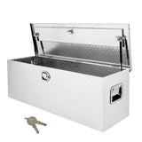 Garvee Heavy-Duty Aluminum Truck Bed Tool Box - Lockable Weatherproof Storage Chest, No-Drill Mount, Corrosion-Resistant Diamond Plate, Secure Tool Storage - Silver - 48"x15"x15"