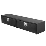 Garvee Heavy Duty 72 Inch Black Steel Truck Bed Tool Box – Lockable Double Door Waterproof Storage Chest with Keys, Durable Metal Organizer for Pickup, Trailer, RV – Compact Underbody Design – Color: Black, Specs: Length 72 Width 16 Height 13