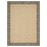 Garvee Modern Washable Area Rug – Soft Low Pile, Floral Edge, Non-Slip, Mark Resistant, Collapsible Carpet for Living Room, Bedroom, Dining Room – Brown, 5x7ft (152x213cm), USA - Rice