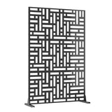 Garvee Modern Privacy Screen Panel for Garden & Patio – Rustproof Galvanized Steel – Freestanding Outdoor Room Divider – Decorative Weave Design – All-Weather Fence Panel – 47 x 72 Inches 08 - Weave Style