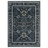 Garvee Boho Floral Washable Area Rug - Large 10x13ft, Thin Collapsible Non-Slip Low Pile Carpet for Living Room, Bedroom, Dining Room, Office, Nursery - Mark Resistant, Soft Indoor Floor Mat - Black/Multi, USA