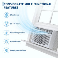 Garvee 12000 BTU Window Air Conditioner for Medium Rooms, Quiet Operation & Energy Saving, 115V Compressor, LED Display & Remote, Easy Install, Bedroom & Office