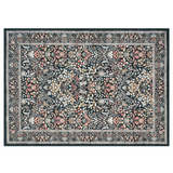 Garvee Washable Modern Boho Area Rug - Soft Low Pile, Non-Slip, Mark-Resistant, Vintage Floral Carpet for Living Room, Bedroom, Dining Room, Nursery - Easy Care, Collapsible - Color: Black, Size: 5x7ft, Memory: USA - Black