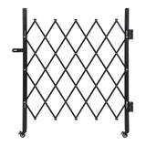 Garvee Heavy Duty Expandable Steel Safety Gate – Portable Folding Barricade with 360° Swivel Casters for Industrial Security, Construction, Warehouse & Crowd Control – Retractable Metal Guard Rail, Height 216cm, Length 7ft