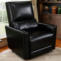Garvee Recliner Chair 360° Swivel Rocker Glider PU Leather Upholstered for Living Room Bedroom Nursery Charcoal