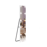 Garvee Full Body Floor Mirror 63" x 16" Light Bulb Mirror with Aluminum Frame 3 Color LED Lights Standing Lighted Mirror White Frame