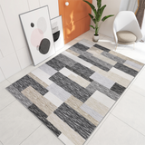 Garvee Area Rugs 4x6 Non-Slip Modern Geometric Floor Carpet, Stain-Resistant Low Pile Throw Rug, Machine Washable Contemporary Accent Rug for Kitchen, Office, Gray Camel - Grey Camel