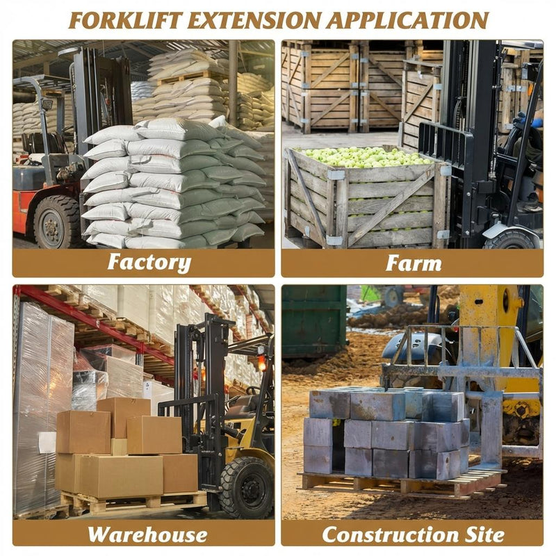 Garvee 72" Heavy Duty Steel Forklift Extensions for 4.5" Wide Forks, Warehouse, Farm, Construction, Heavy Duty Alloy Steel, Rust Resistant, Powder Coated