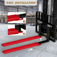 Garvee Pallet Forklift Extensions 60 in Length 4.5 in Width Heavy Duty Steel Forklift Attachment Red for Warehouses Farms Construction Sites