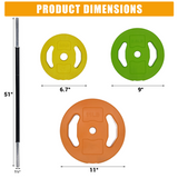 Garvee 40 LB Adjustable Barbell Weight Set, Multi-Color, Home and Gym Use, Round, Comfortable Grip - Multi-Color-Round-40 Lb