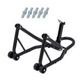 Garvee Motorcycle Rear Wheel Stand Lift Jack With U + L Fork Swingarm Spool, 850 LBS Capacity, Black, Compatible With Multiple Brands