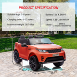 Garvee 12V 4.5AH Electric Car for Kids with Parental Remote Control, Double Seats, LED Lights, Soft Start, Red, 39.06x26.23x26.23 in